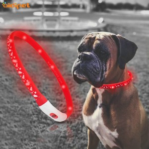 Divat Led Pet világító kutya töltő szilikon megvilágított fényvisszaverő Led kutya nyomkövető vízálló nyaklánc gallér