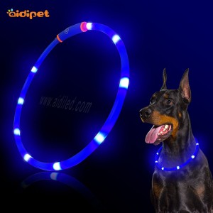 Kutya villogó Led gallér puha TPR anyagból USB újratölthető, szuper fényes Led kutya nyakörv, különböző méretre vágva, hogy illeszkedjen a kölykökhöz